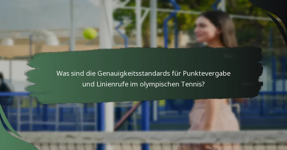 Was sind die Genauigkeitsstandards für Punktevergabe und Linienrufe im olympischen Tennis?