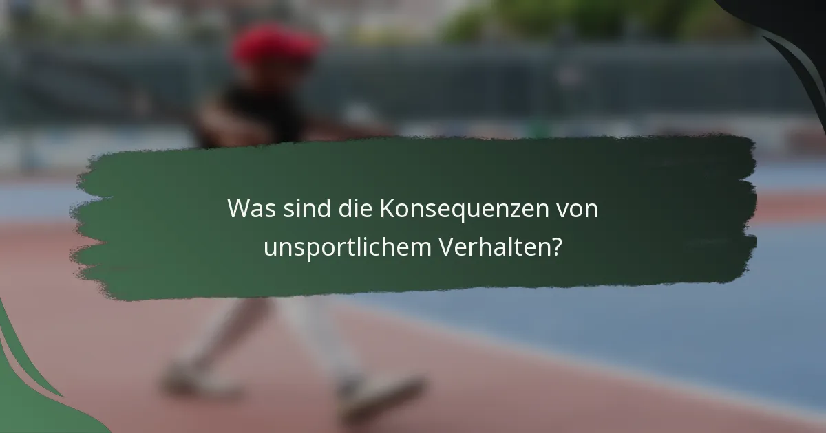 Was sind die Konsequenzen von unsportlichem Verhalten?