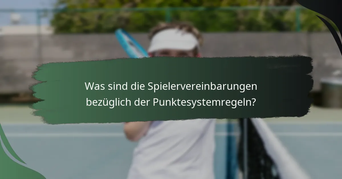 Was sind die Spielervereinbarungen bezüglich der Punktesystemregeln?