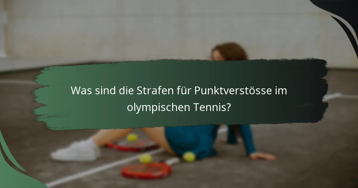 Was sind die Strafen für Punktverstösse im olympischen Tennis?