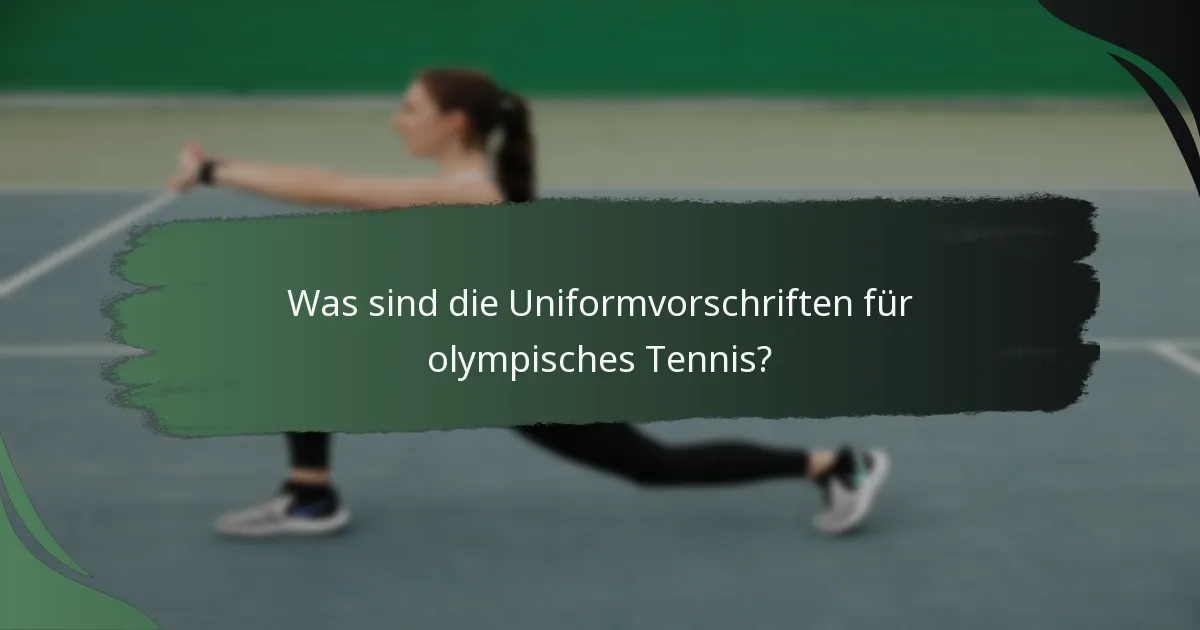 Was sind die Uniformvorschriften für olympisches Tennis?