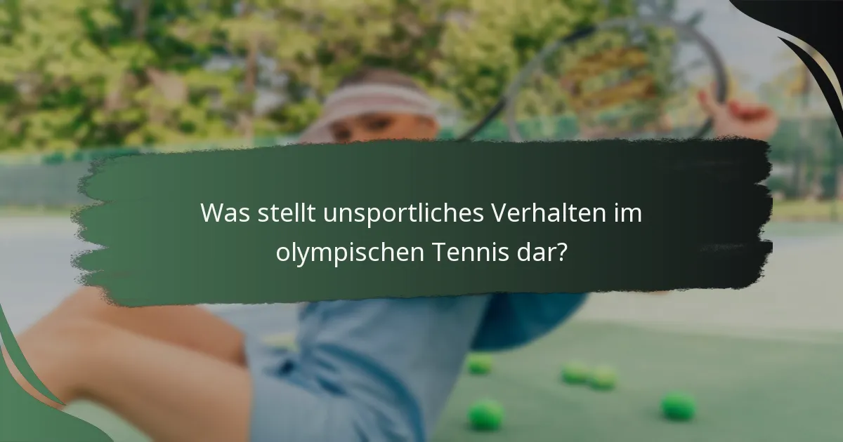 Was stellt unsportliches Verhalten im olympischen Tennis dar?