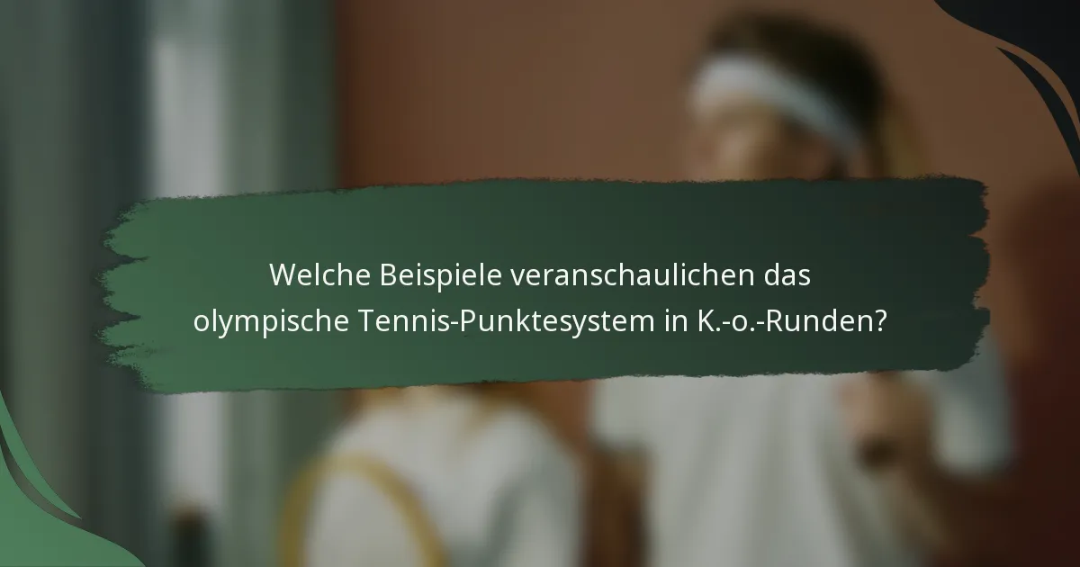 Welche Beispiele veranschaulichen das olympische Tennis-Punktesystem in K.-o.-Runden?