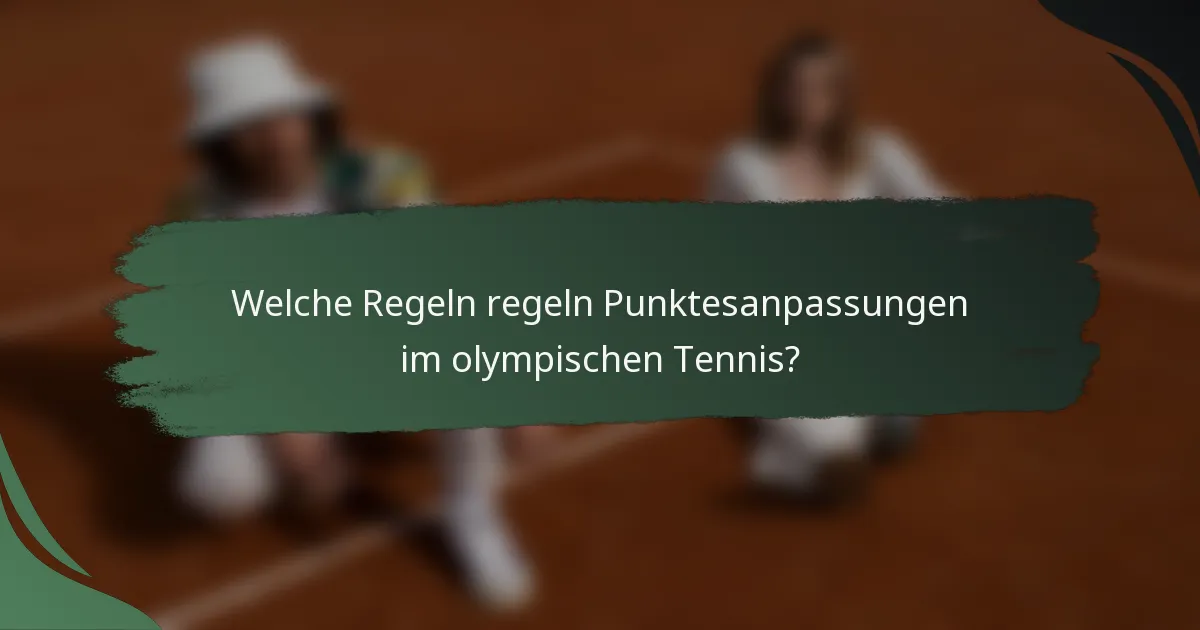 Welche Regeln regeln Punktesanpassungen im olympischen Tennis?
