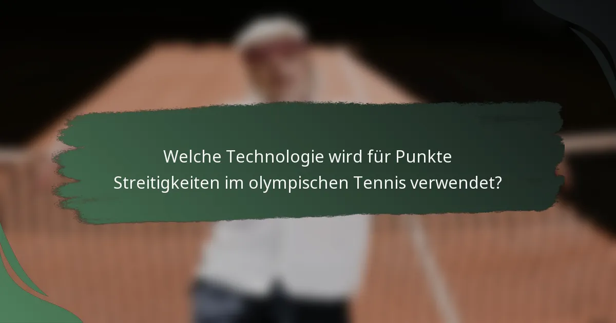 Welche Technologie wird für Punkte Streitigkeiten im olympischen Tennis verwendet?
