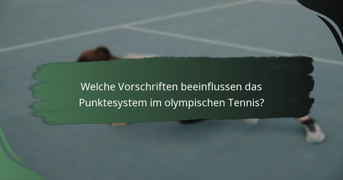 Welche Vorschriften beeinflussen das Punktesystem im olympischen Tennis?