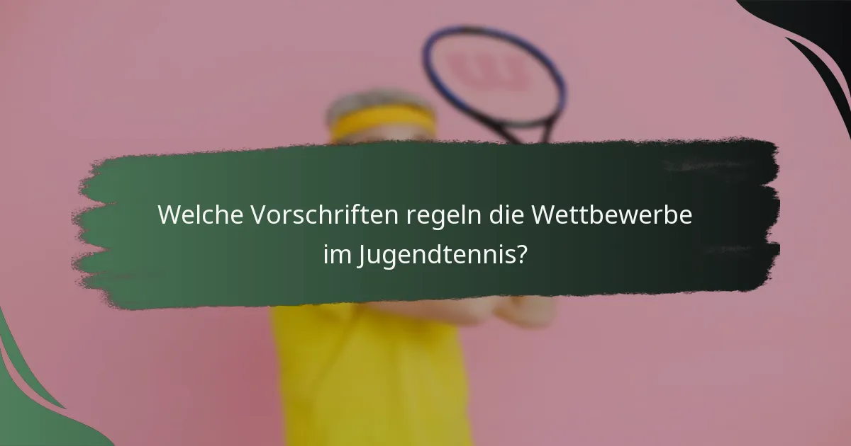 Welche Vorschriften regeln die Wettbewerbe im Jugendtennis?