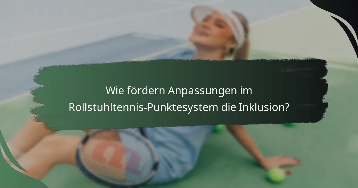 Wie fördern Anpassungen im Rollstuhltennis-Punktesystem die Inklusion?