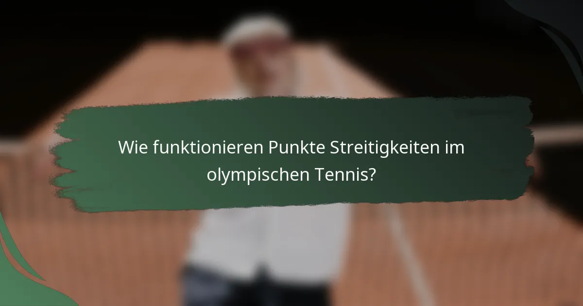 Wie funktionieren Punkte Streitigkeiten im olympischen Tennis?