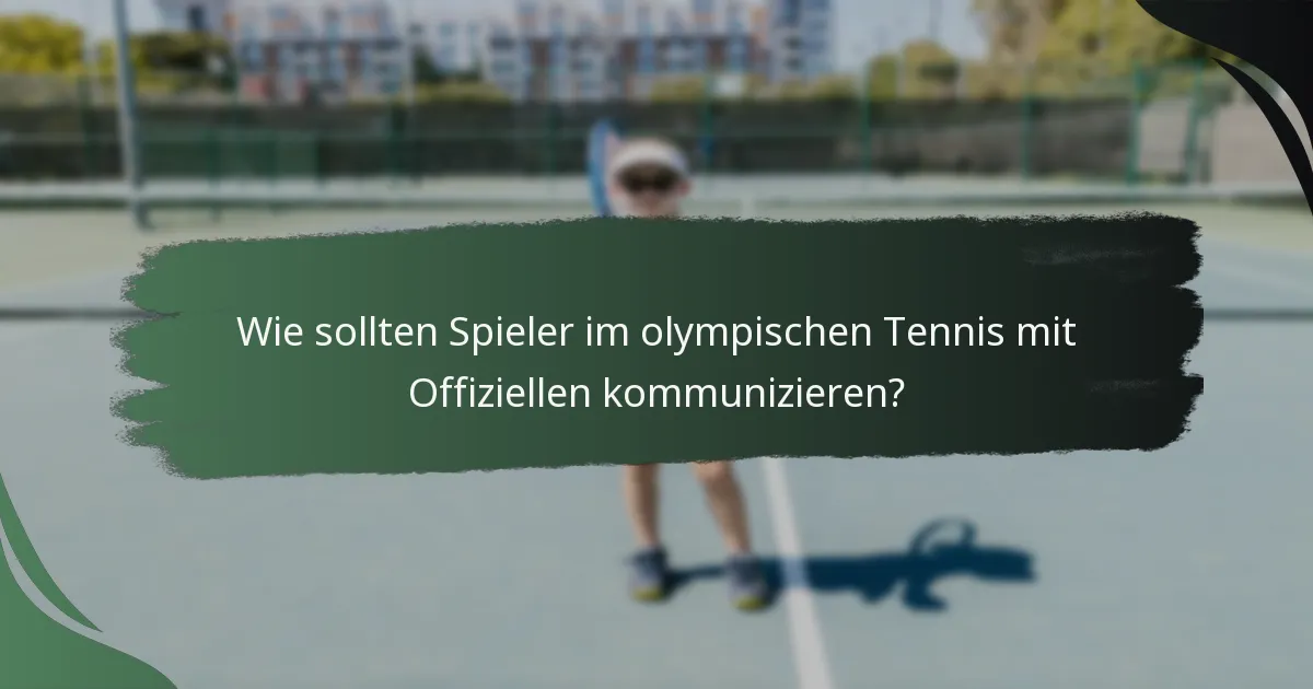 Wie sollten Spieler im olympischen Tennis mit Offiziellen kommunizieren?