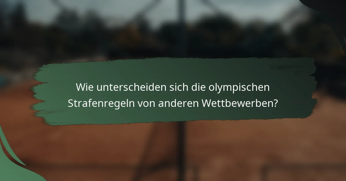 Wie unterscheiden sich die olympischen Strafenregeln von anderen Wettbewerben?