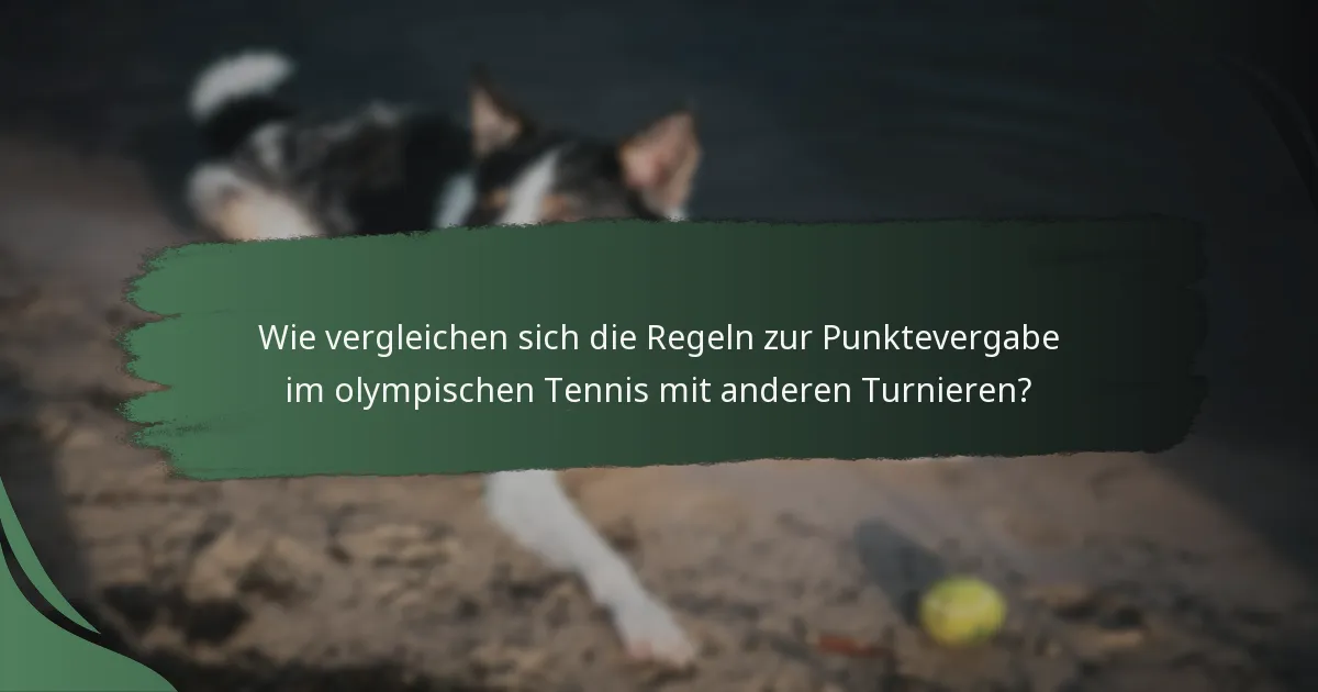 Wie vergleichen sich die Regeln zur Punktevergabe im olympischen Tennis mit anderen Turnieren?