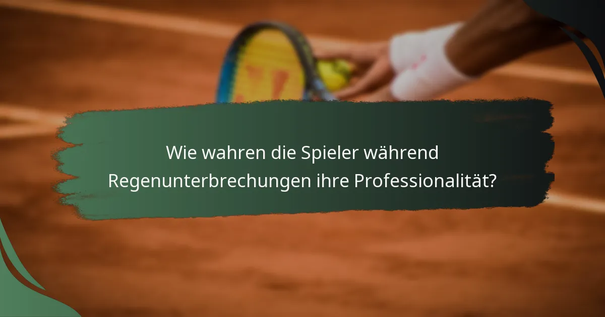 Wie wahren die Spieler während Regenunterbrechungen ihre Professionalität?