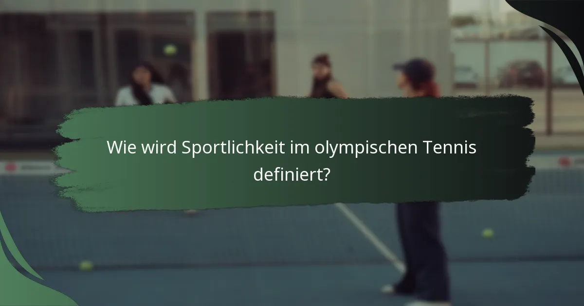 Wie wird Sportlichkeit im olympischen Tennis definiert?